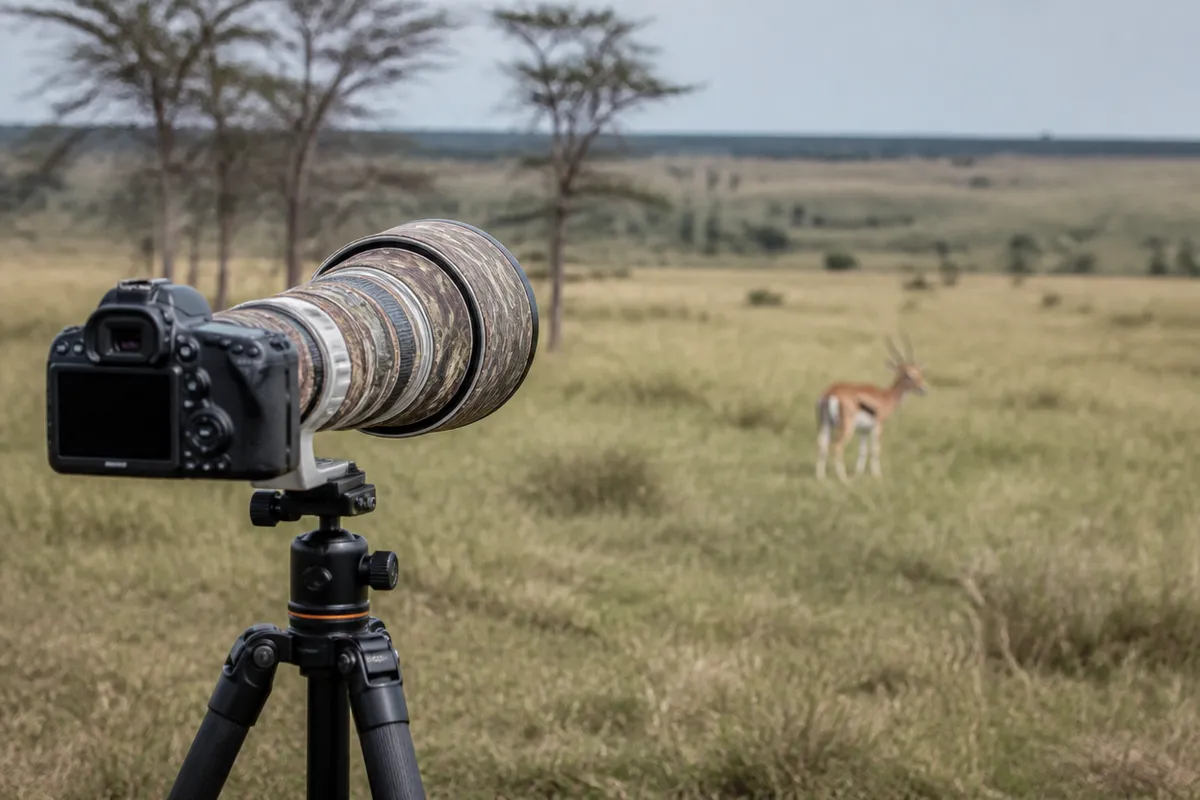 Vista cercana de elementos útiles para estudiar la fotografía responsable de fauna