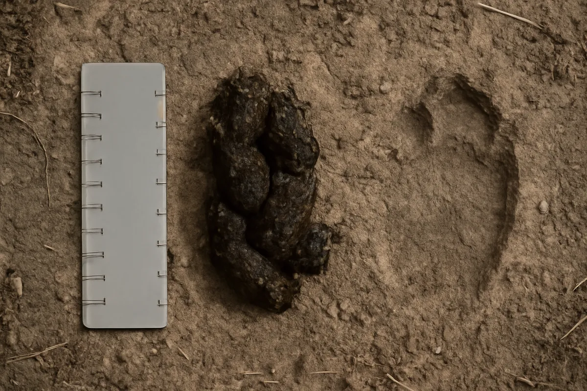Vista cercana de elementos útiles para estudiar el uso de excrementos para inventariar fauna